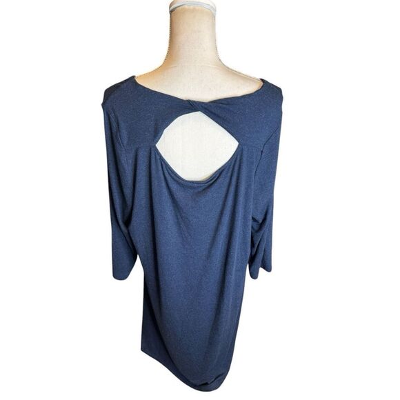 Mix 41 Hawthorn Blue knit dress Plus 2X NWT With Cut Open Back - Picture 3 of 4